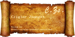 Czigler Zsanett névjegykártya